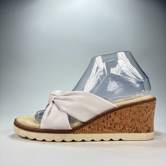 Cliffs by White Mountain Adrielle White Brown Wedge Sandals Women’s Size 8M - Picture 4 of 12